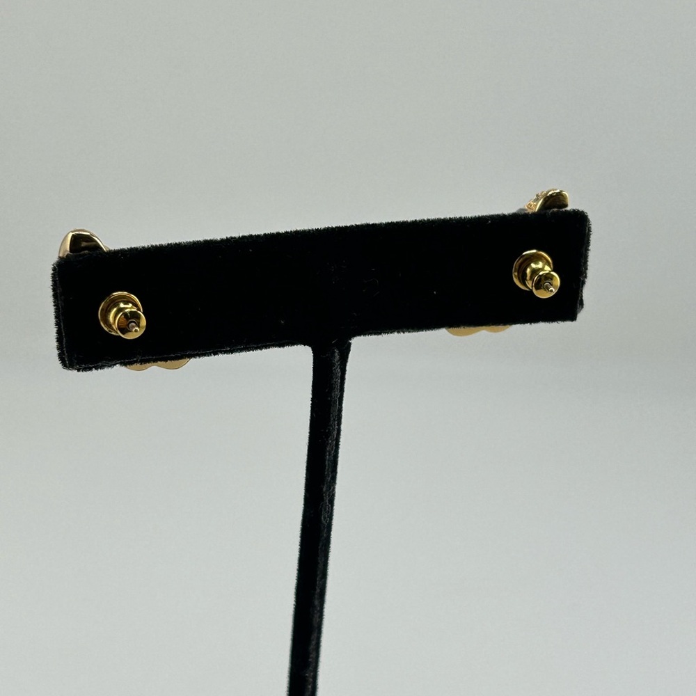 Christian DIOR Vintage earrings with crystals and black enamel - Picture 4 of 8